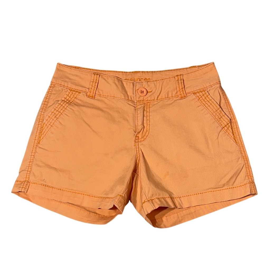 Maurices Orange Y2K Chino Shorts Size 5/6 Stretch Cotton Casual